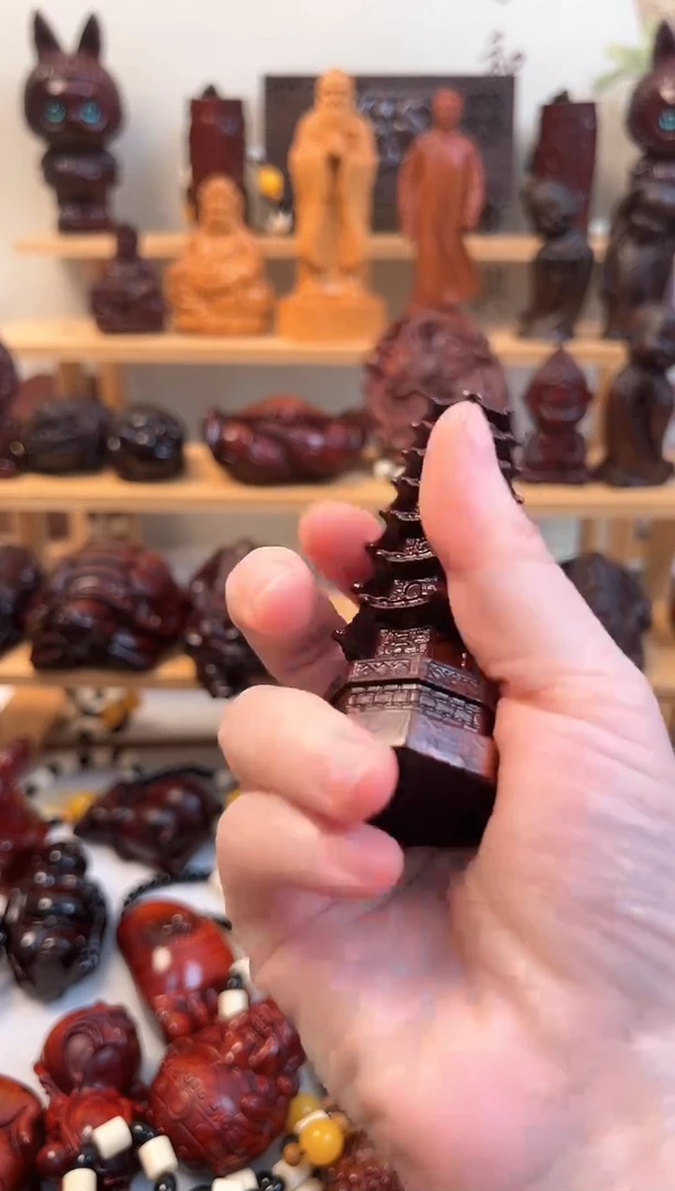 大叶紫檀（黑酸枝木类）文昌它手把件摆件