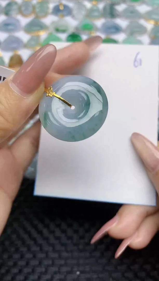 【闪购商品】翡翠颈饰18K金镶嵌天然A货翡翠 61