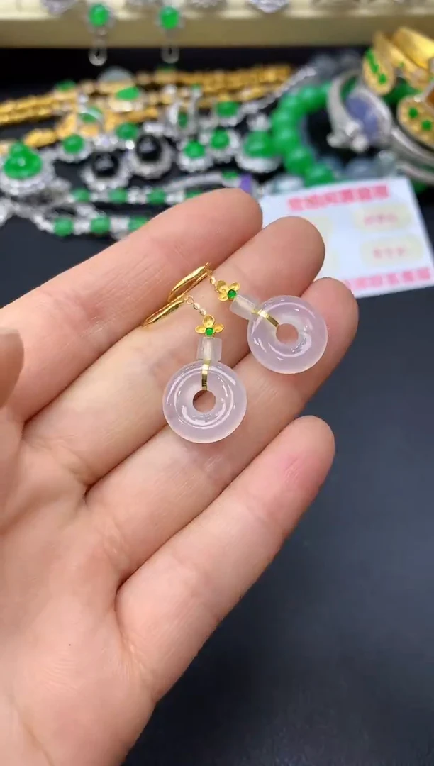 18K金镶嵌翡翠耳饰162-中国好珍宝