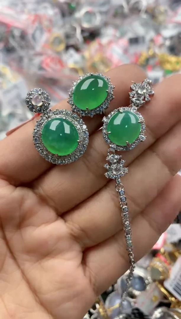 银S925镶嵌戒指翡翠777                10