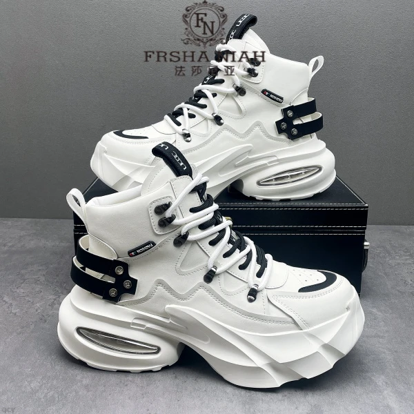 法莎尼亚男士显瘦马丁靴秋季新款时尚潮流百搭增高厚底增高户外鞋