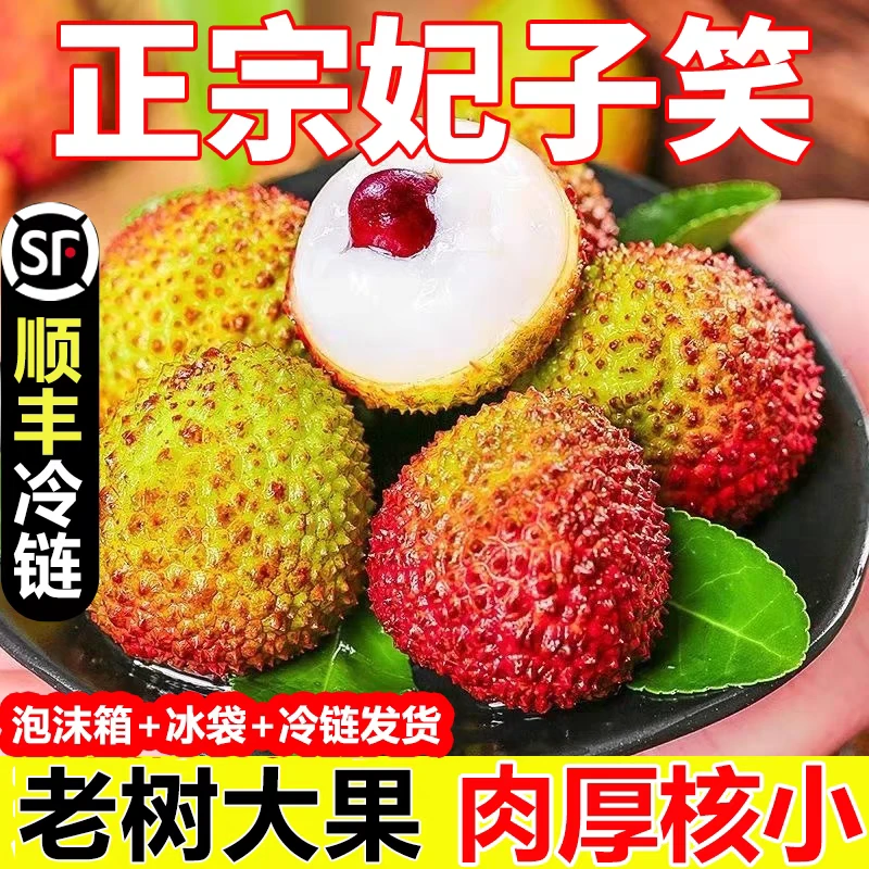 【顺丰/京东冷链】海南妃子笑荔枝5斤当季新鲜水果头茬核小肉厚多汁