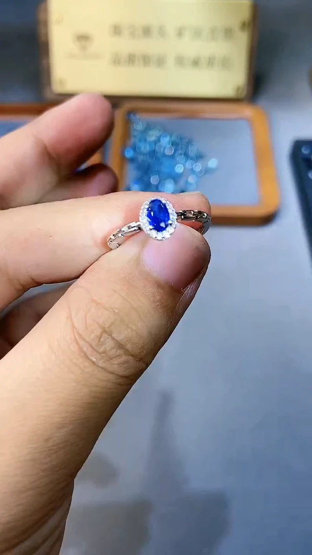 【闪购商品】蓝宝石戒指银S925镶嵌321