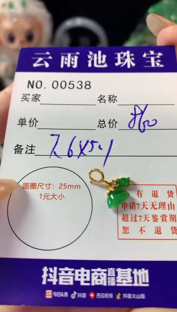 颈饰18K金镶嵌翡翠翡翠