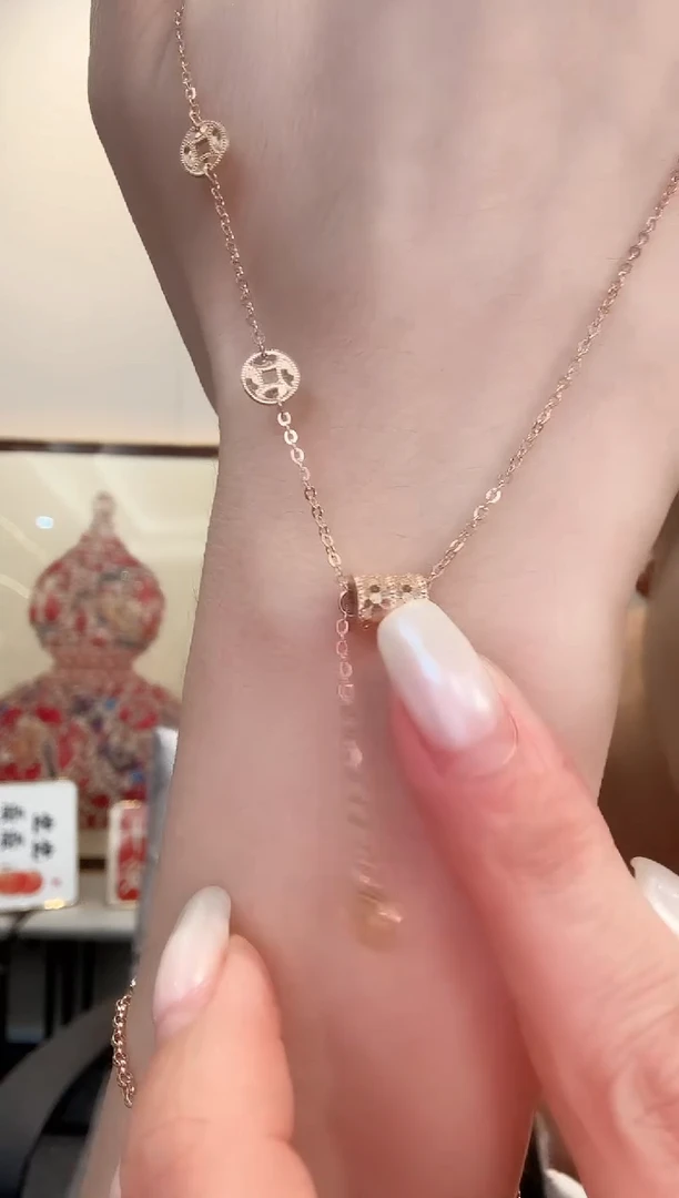 套链18K金18K金3饼小蛮腰套链