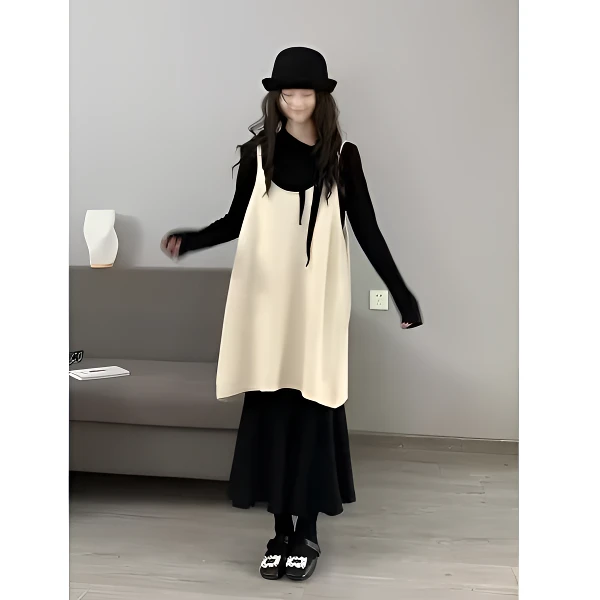 小语大码女装2025冬季新款爆款韩系百搭慵懒风针织连衣裙套装