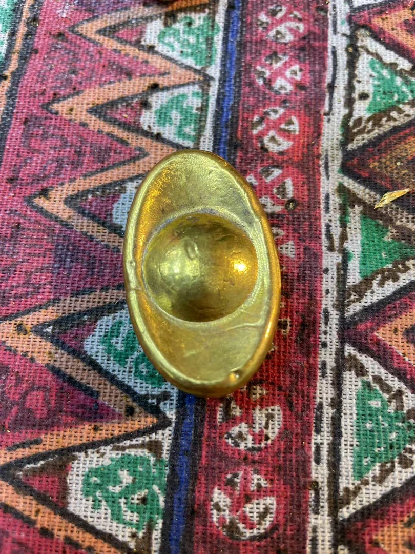 炉内提纯金色创意摆件纯手工元宝80g左右