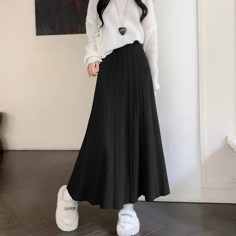 【051-100】针织半身裙伞裙大摆裙