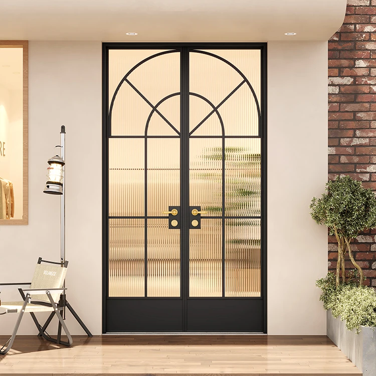 法式复古铁艺玻璃门入户阳台门店铺服装店大门美容院双开门对开门