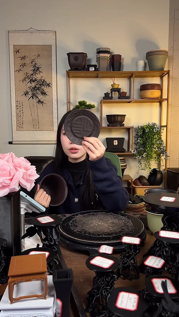 13.8浮雕底座10只紫檀