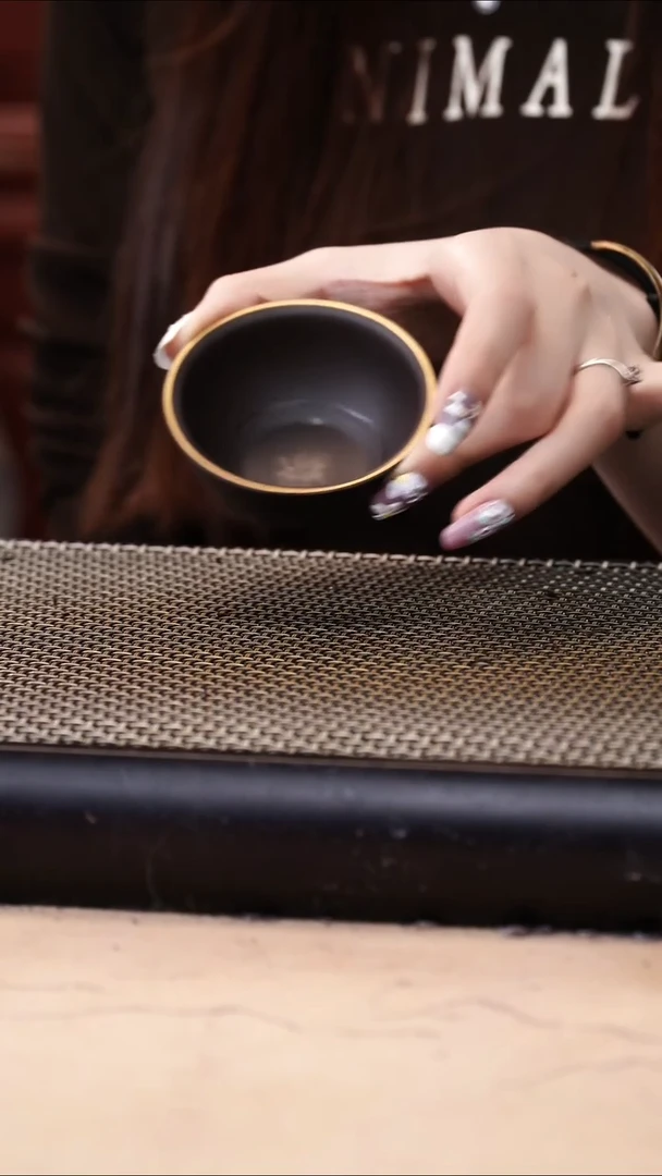 茶壶紫砂四号井茄皮紫泥描金小碗杯