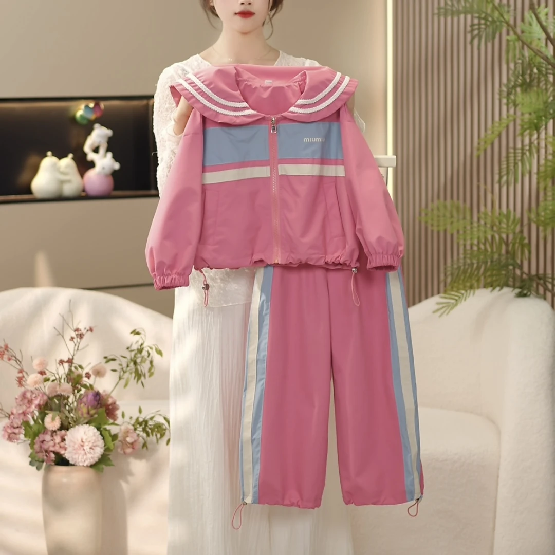 boboe/波波鹅2025秋季新款套装女童时尚休闲外套+裤子—Y4123