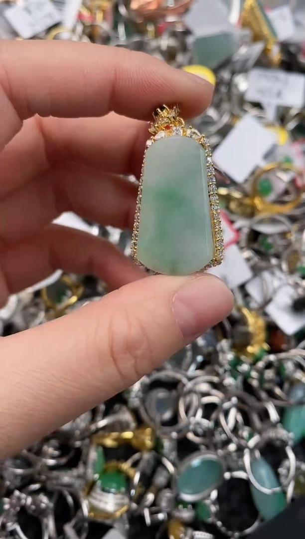 银S925镶嵌戒指翡翠777               3