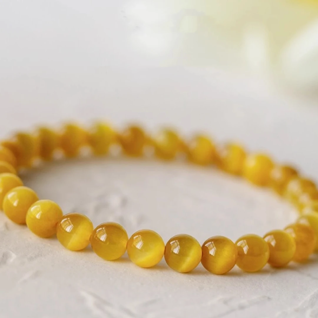 天然金虎眼石手串男女水晶手链虎睛石猫眼石饰品