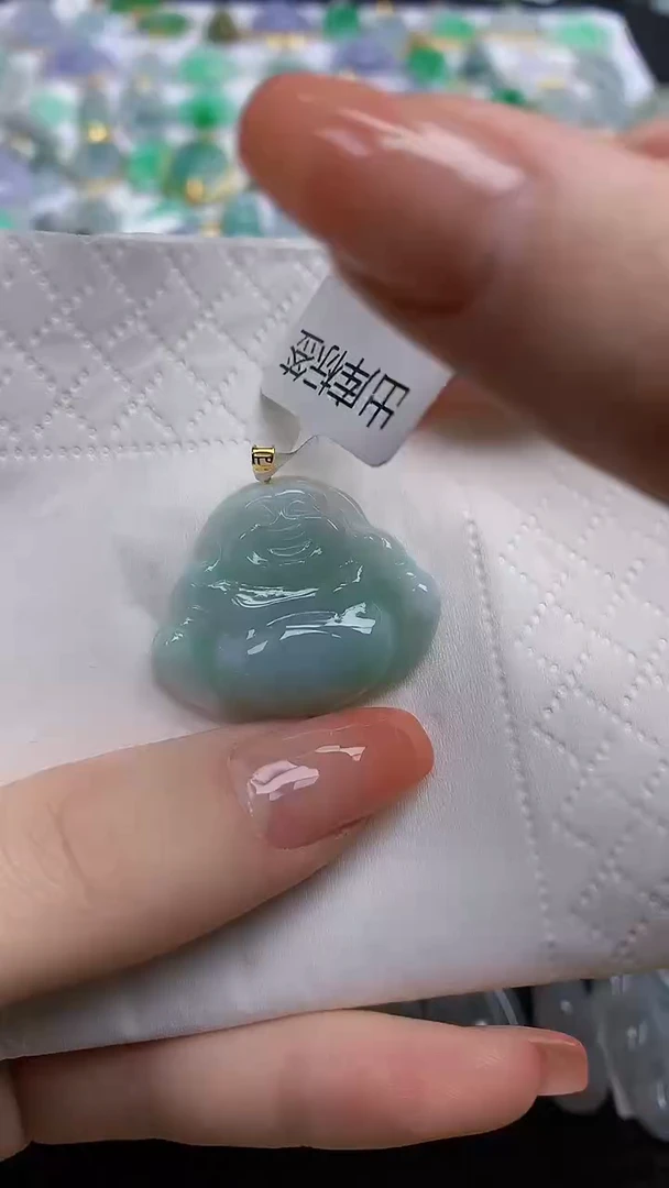 【闪购商品】翡翠颈饰18K金镶嵌天然翡翠A货