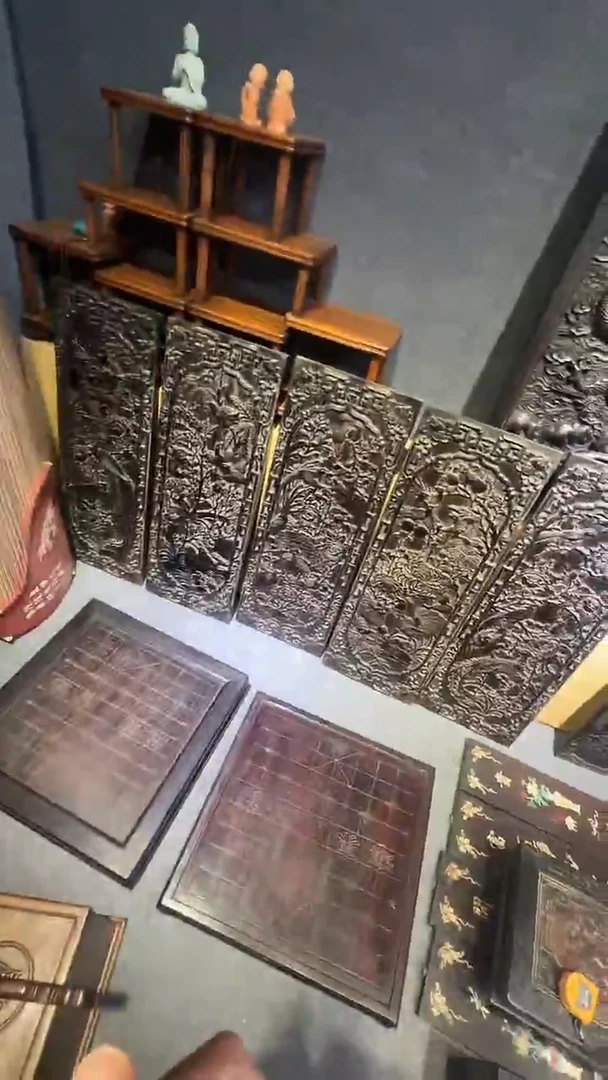 木紫檀拆件雕刻板以直播间实物为准微瑕老物件