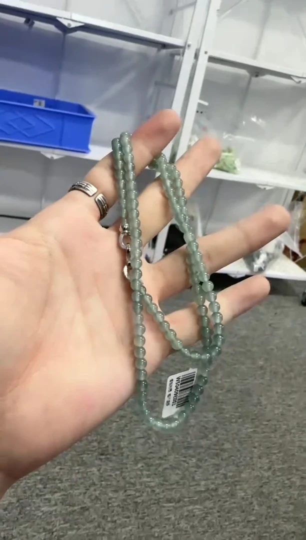 翡翠未镶嵌项链15 HE-翡翠圆珠项链