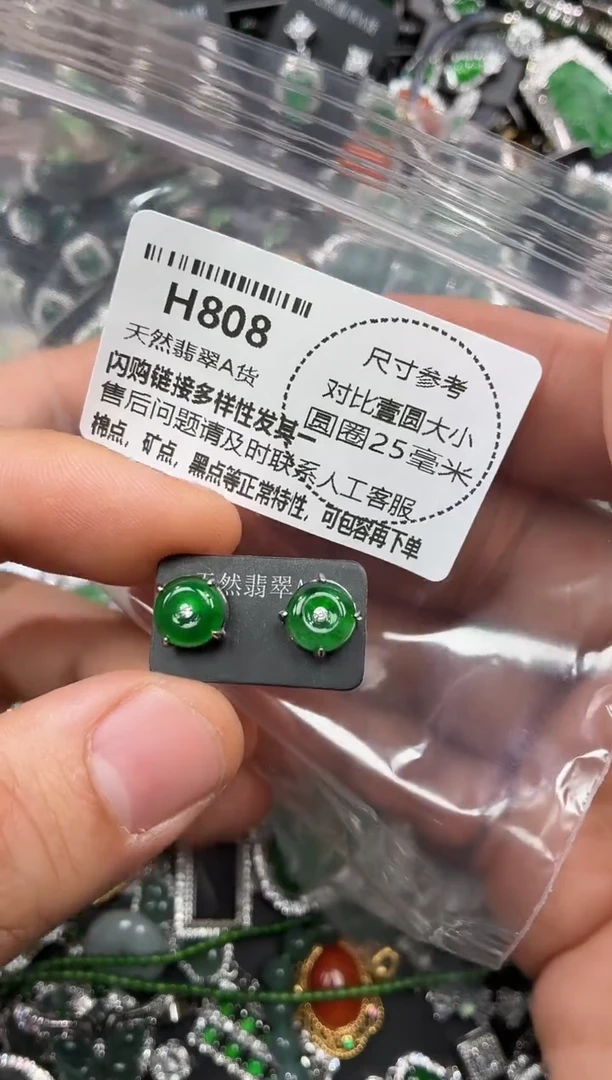 颈饰未镶嵌翡翠H808耳钉