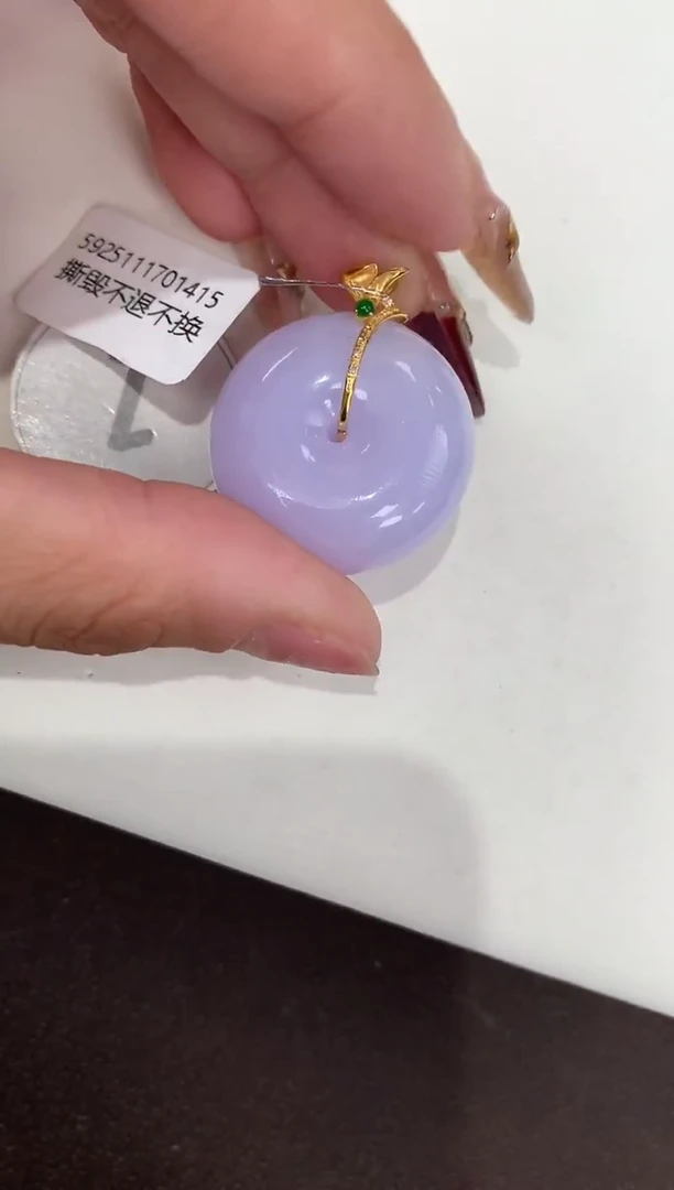 颈饰银S925镶嵌翡翠天然缅甸a货翡翠