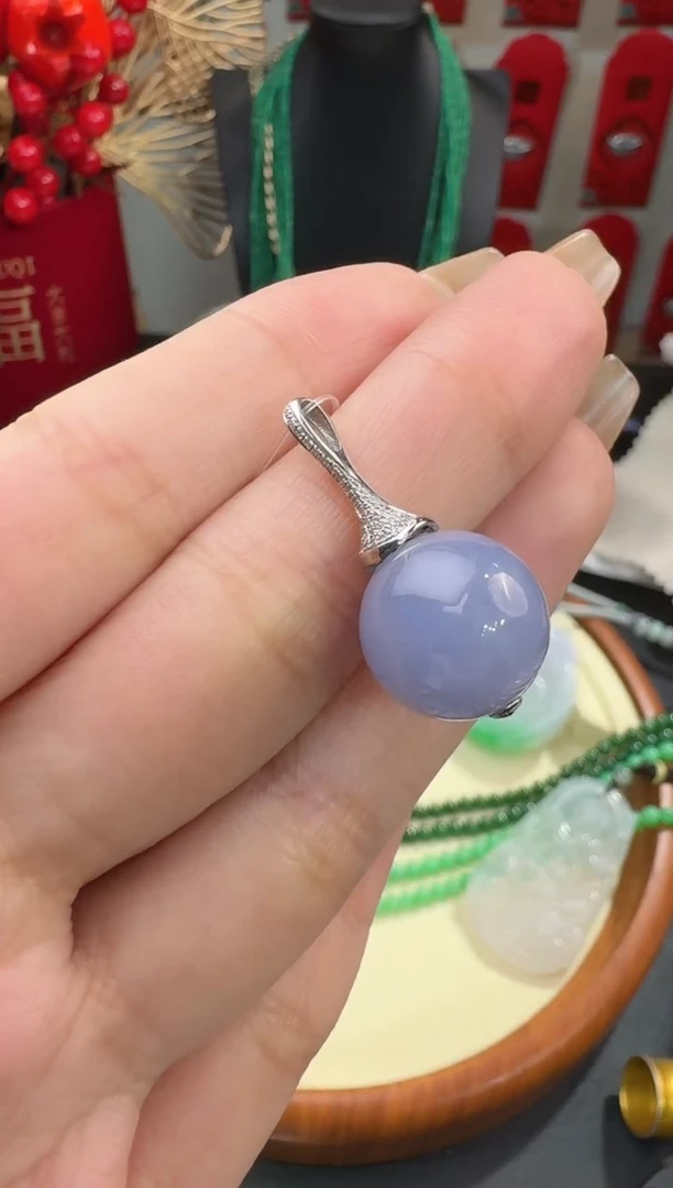 【闪购商品】翡翠颈饰18K金镶嵌挂件