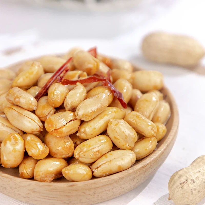 郯小谷新麻辣花生米袋装小零食商用下酒菜熟油炸花生仁250克装