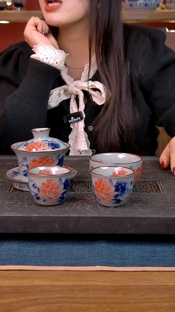 简装家用款4件套 老陶泥开片纹陶瓷茶具