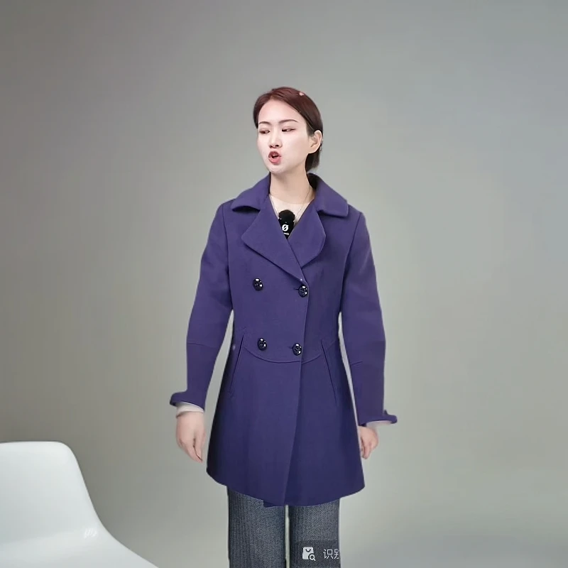 ZZ/佐尔美佐尔美新品女士时尚加厚宽狐毛领秋冬大衣外套E54ZH13