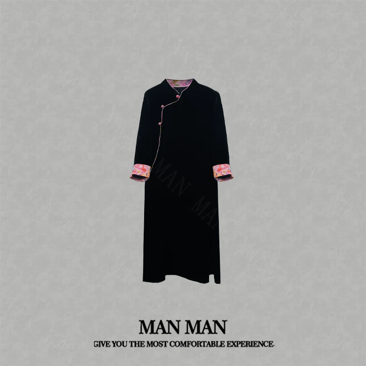 满满-『欢瑜桑蚕丝丝绒国风裙』25080重磅轻奢气质时尚百搭