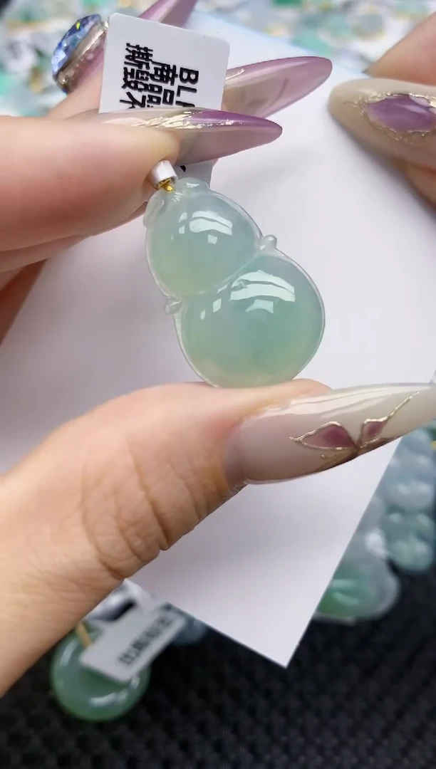 翡翠挂件18K金镶嵌51   天然翡翠A货