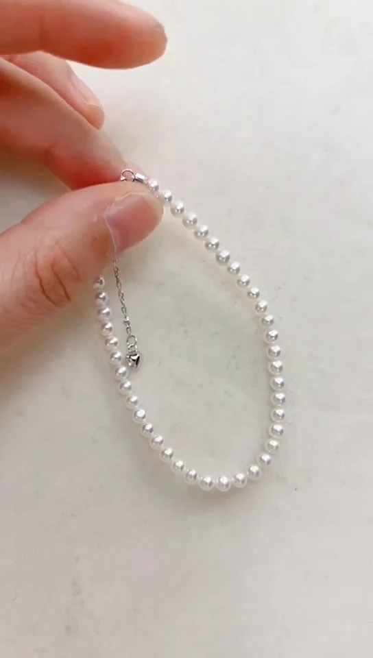 【闪购商品】淡水珍珠手链银S925镶嵌3-4手链