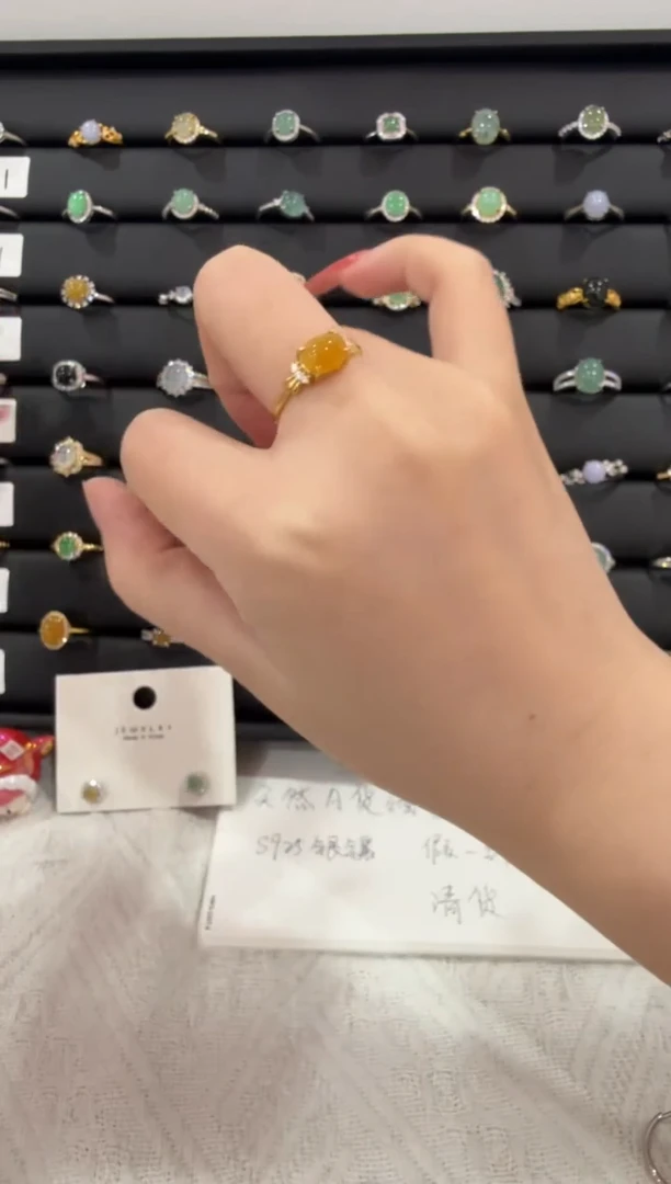 银S925镶嵌戒指翡翠029