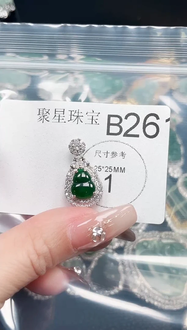 【闪购商品】翡翠颈饰未镶嵌赠皮绳26