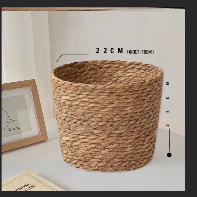 北欧简约手工diy藤竹草编织花装饰大号手提花束鲜花篮误差2-3厘米