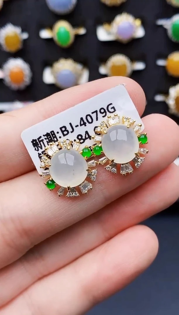 银S925镶嵌戒指翡翠3255