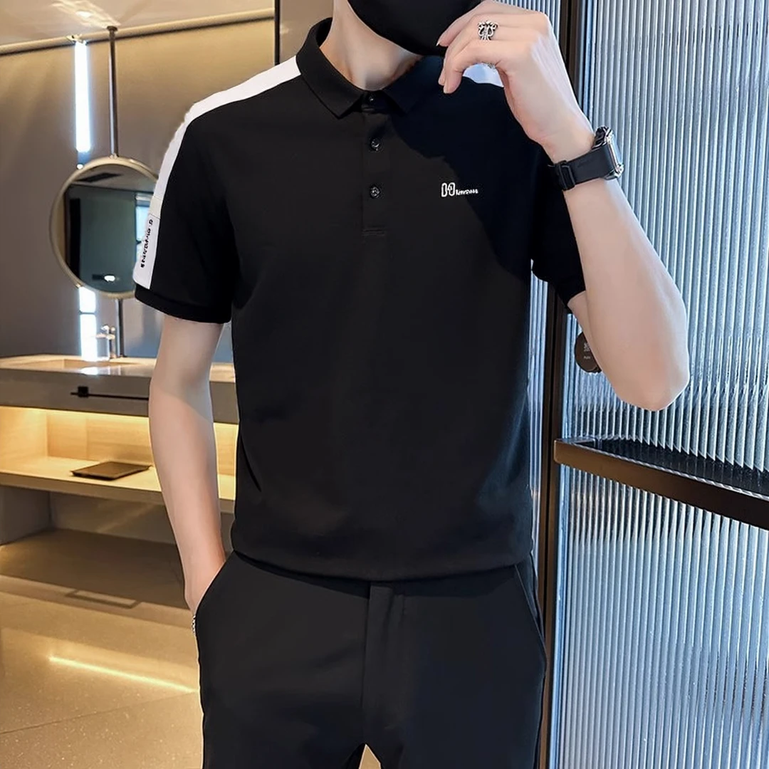 短袖t恤男polo衫高级感简约百搭2025夏季新款纯色男士半袖t恤衣服