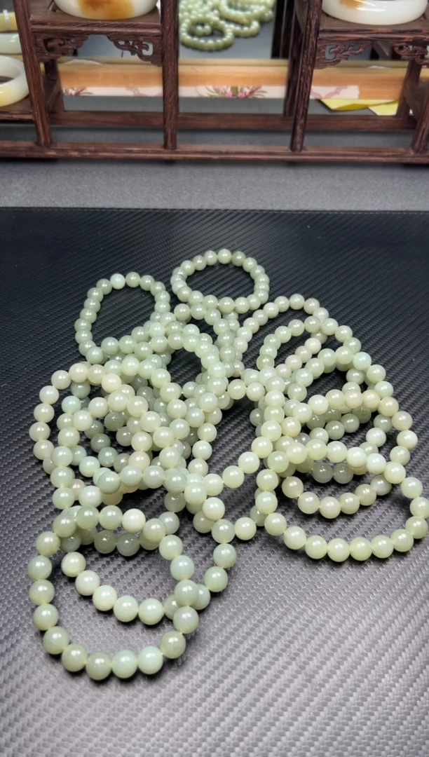 未镶嵌手串和田玉且末微色差近矿卡10多样性发货拍一发一Mm