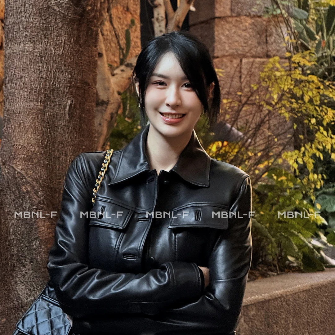 MBNL-F  ‘’骑士皮衣‘’  无涂小绵羊皮纹理皮衣 秦磊XM-PY0231