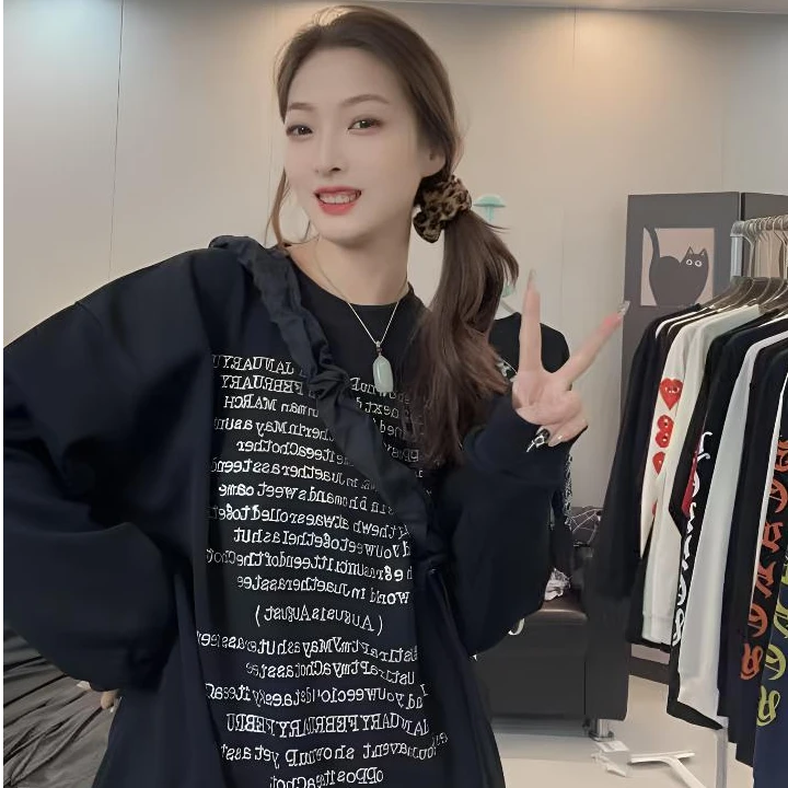 [W402-450]秋冬420G卫衣上衣加绒加厚百搭时尚休闲男女同款宽松