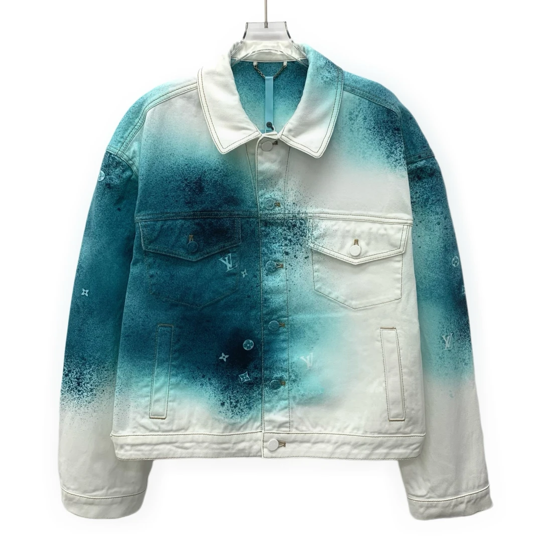 99新 LouisVuitton/路易威登 J18752 渲染logo印花牛仔外套