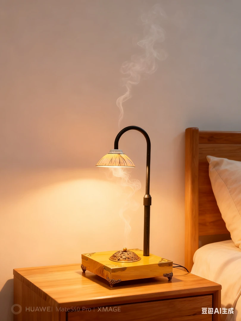 装饰灯床头灯中式创意（槐木中式香炉）书房新中圣诞树氛围灯