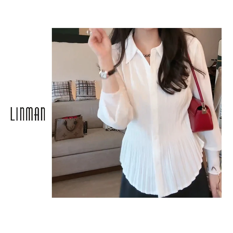 【万达2010】秋季新气质翻领长袖衬衫女显瘦收腰漂亮衬衣LK2505736