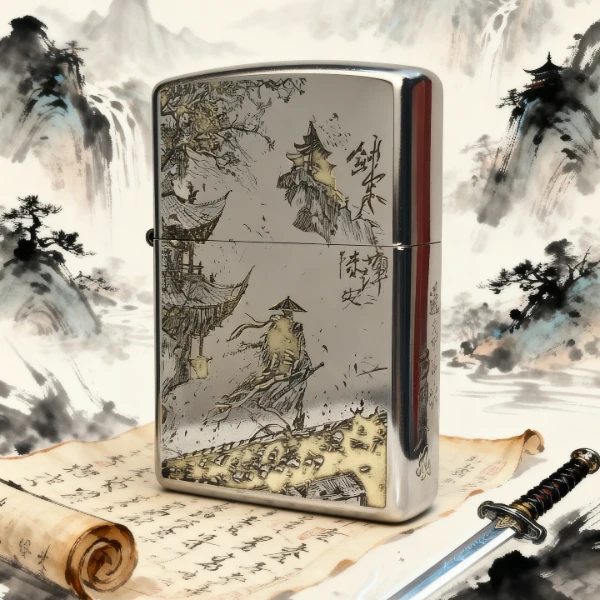 ZIPPO/之宝三面深雕剑来磨砂煤油防风打火机送礼物经典款把玩可盘