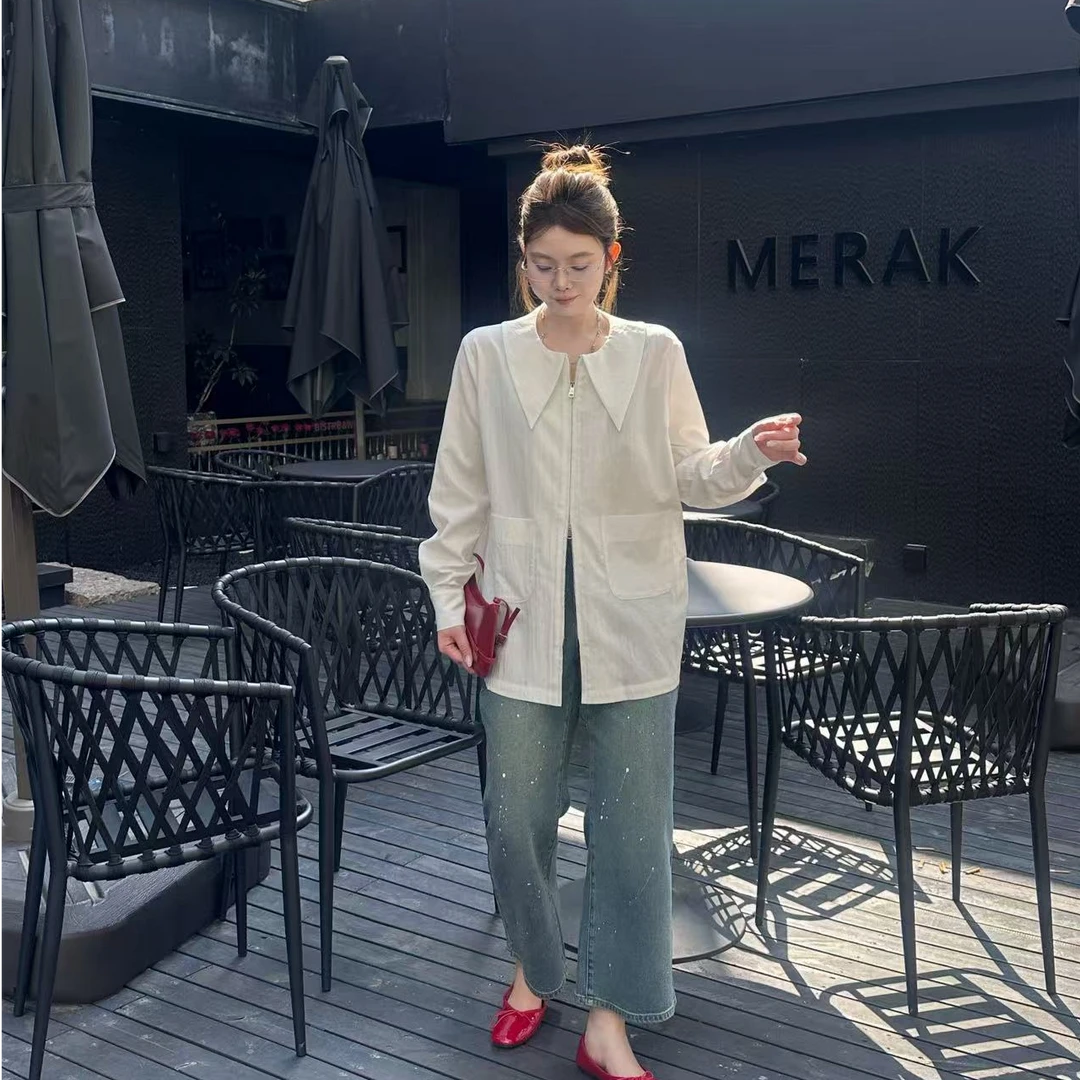 晶咕晶咕【西西里】气质简约时尚设计感高级感宽松休闲衬衫