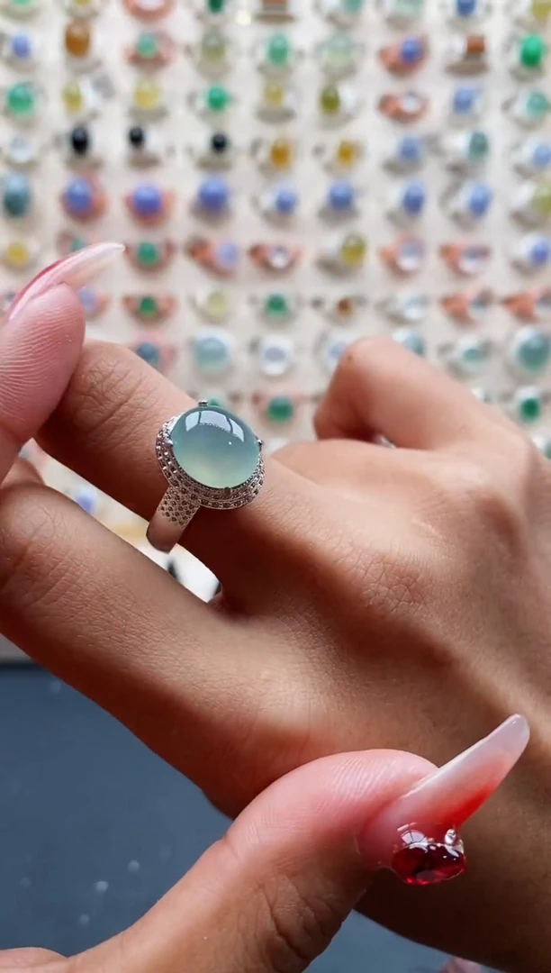 【闪购商品】翡翠戒指未镶嵌天然缅甸A货翡翠333 4+2