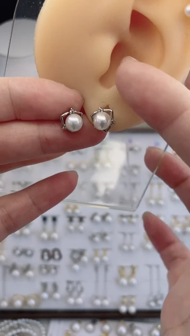 合金耳饰淡水珍珠01