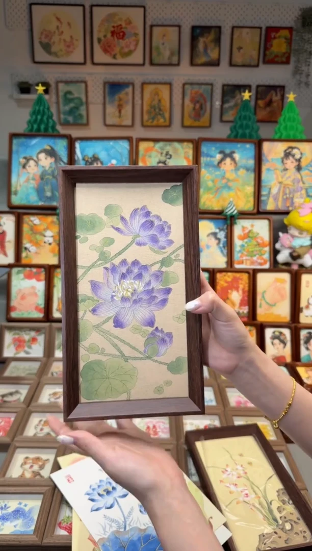 国画紫睡莲 手绘国画27