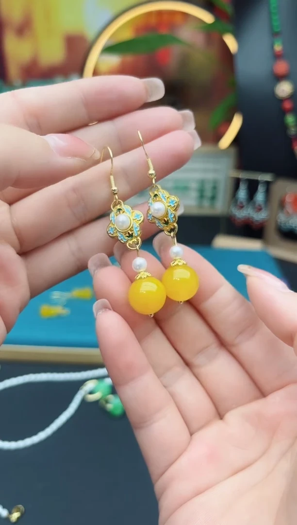 玛瑙/玉髓耳饰银S925镶嵌330000