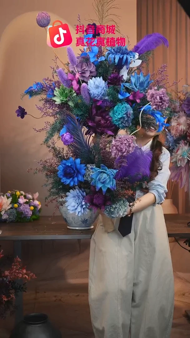 木：单花束不带花瓶（双面观）