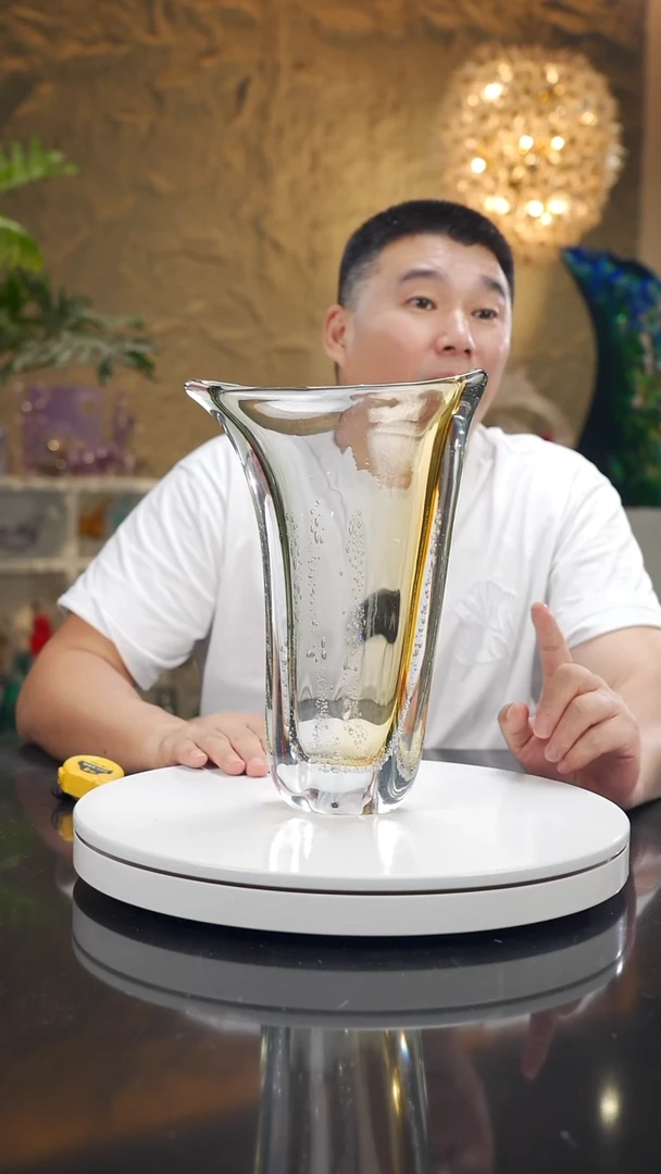 摆件小*呀福利琥珀灰花瓶3号