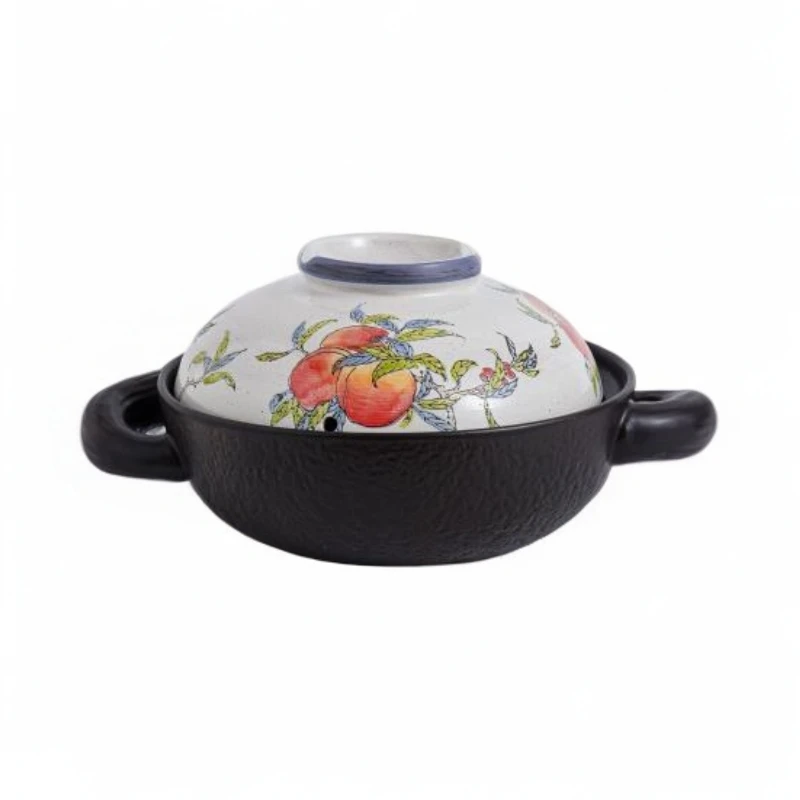 瑕疵特惠【一切美好】《投桃喜禄》1.8L 小号砂锅 炖菜锅